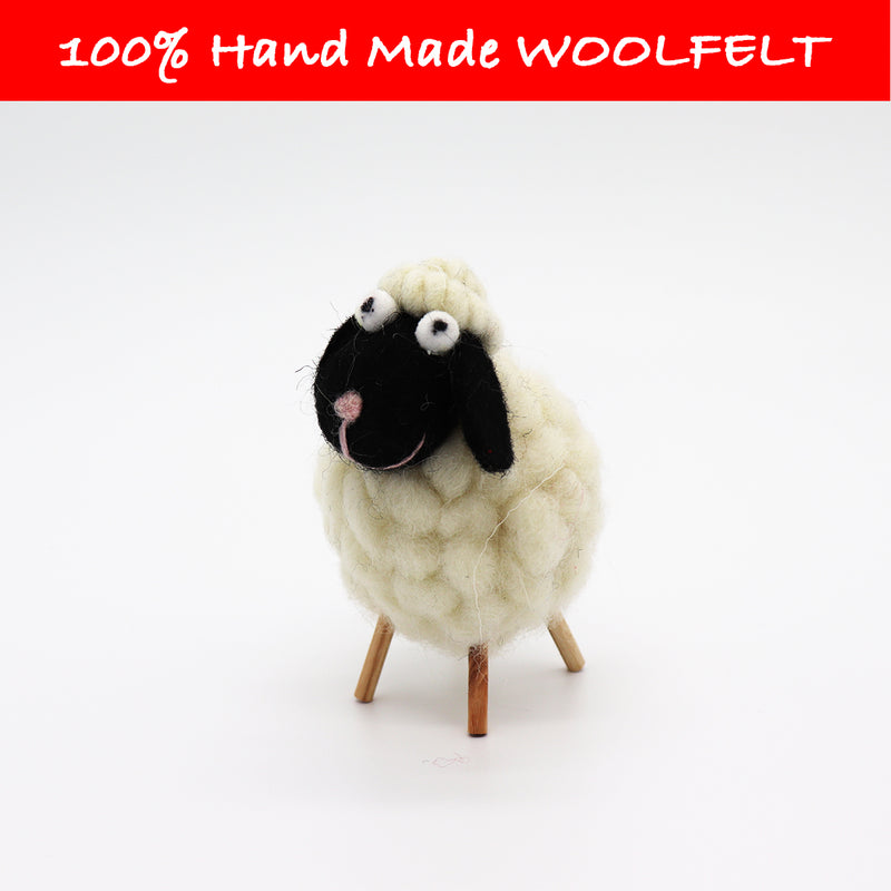Wool Felt Colourful Little Sheep White - Lillianna Gifts Australia