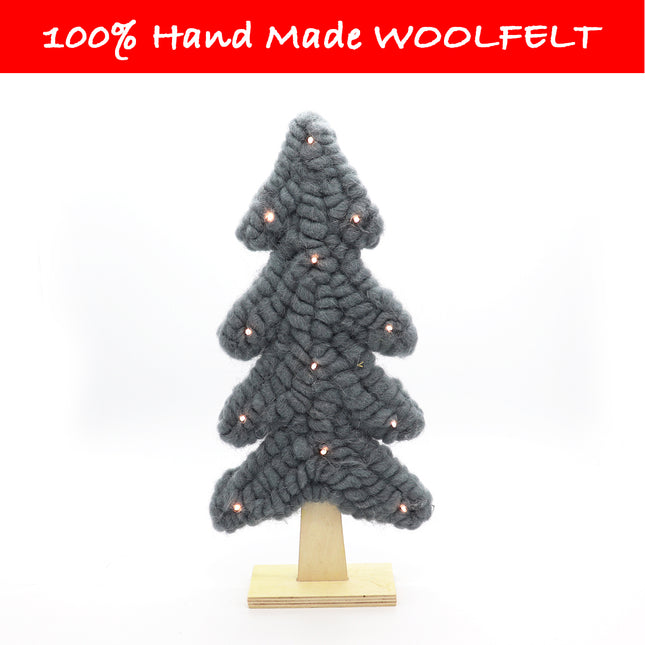 Wool Felt Christmas Tree with Lighting Blue - Lillianna Gifts Australia