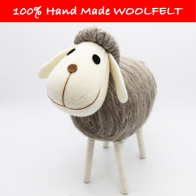Wool Felt Grey Sheep Large - Lillianna Gifts Australia