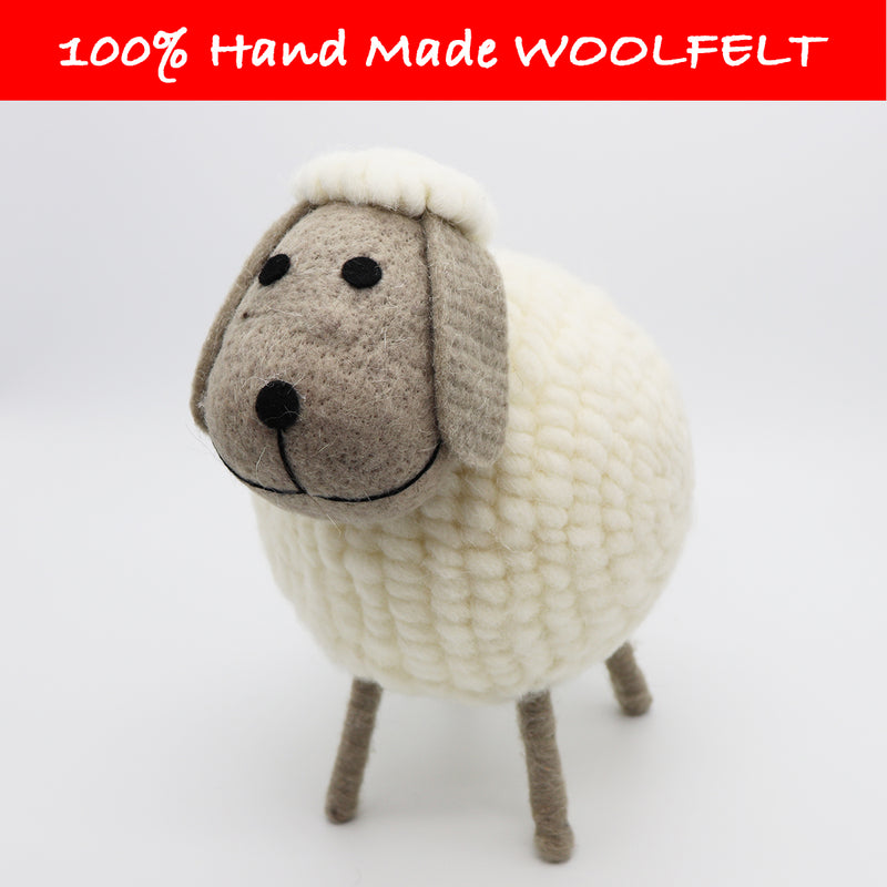 Wool Felt Sheep White Large - Lillianna Gifts Australia