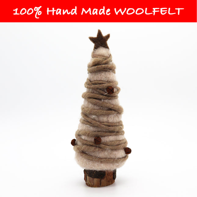 Wool Felt Bell Tree in Coffee Colour - Lillianna Gifts Australia