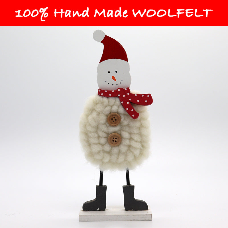 Wool Felt Red Hat Snowman - Lillianna Gifts Australia