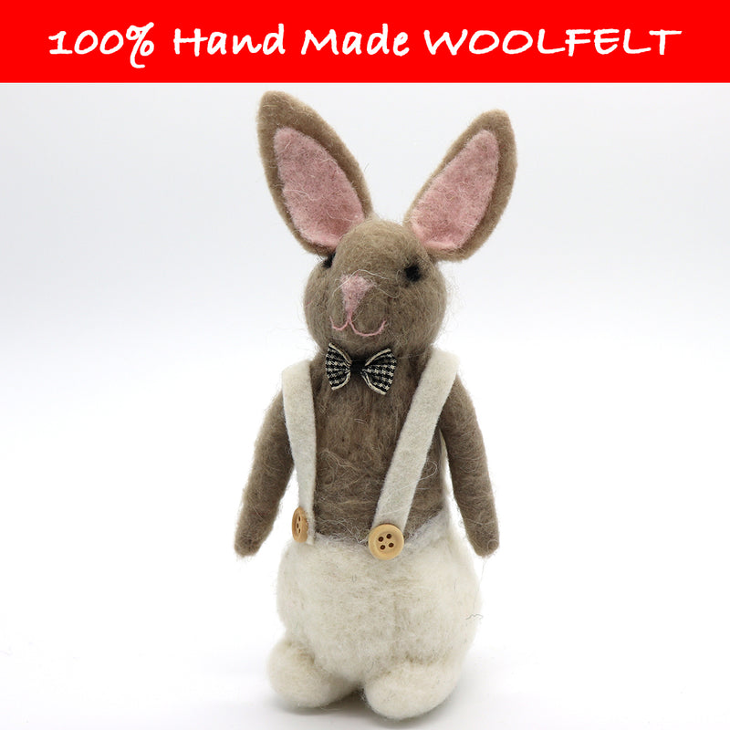 Wool Felt Overalls Bunny - Lillianna Gifts Australia