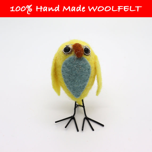 Wool Felt Blue and Yellow Owl Yellow - Lillianna Gifts Australia
