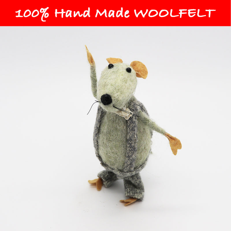 Wool Felt Rat with Belt - Lillianna Gifts Australia