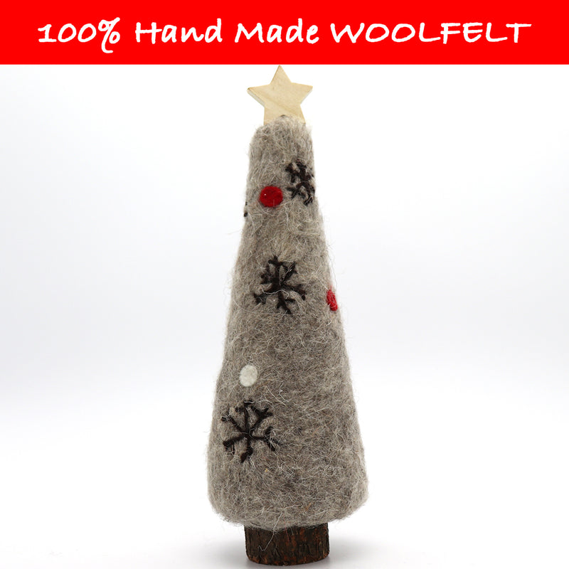Wool Felt Snow Flake Christmas Tree - Lillianna Gifts Australia