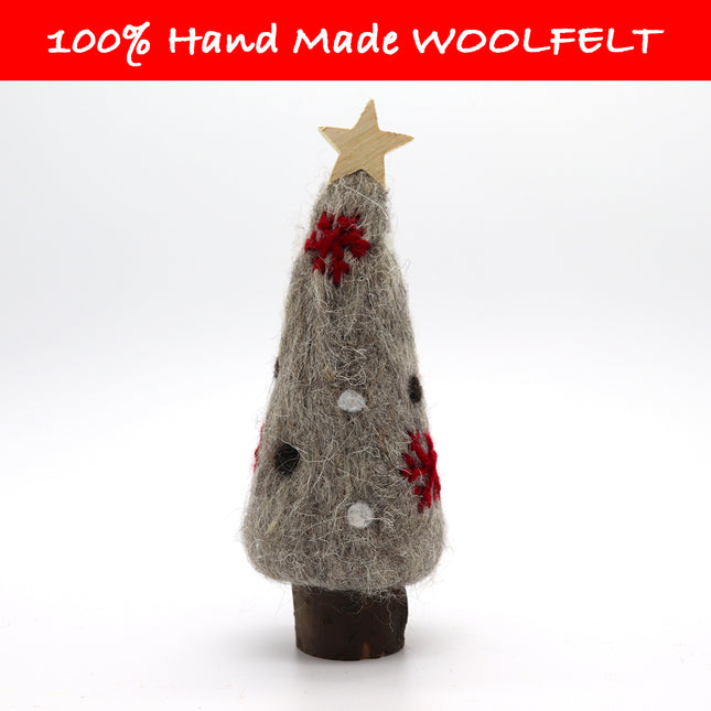 Wool Felt Snow Flake Christmas Tree Small - Lillianna Gifts Australia