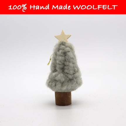 Wool Felt Mini Christmas Tree Grey - Lillianna Gifts Australia