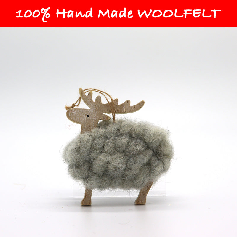 Wool Felt Little Deers Grey - Lillianna Gifts Australia