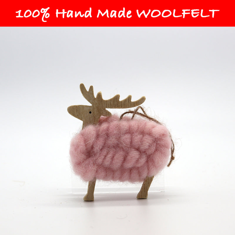 Wool Felt Little Deers Pink - Lillianna Gifts Australia
