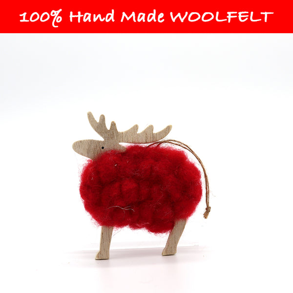 Wool Felt Little Deers Red - Lillianna Gifts Australia