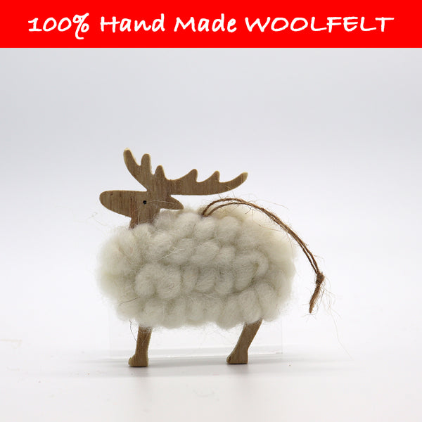 Wool Felt Little Deers White - Lillianna Gifts Australia