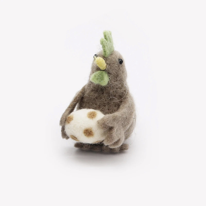 Wool Felt Funny Chicken with Egg Small - Lillianna Gifts Australia