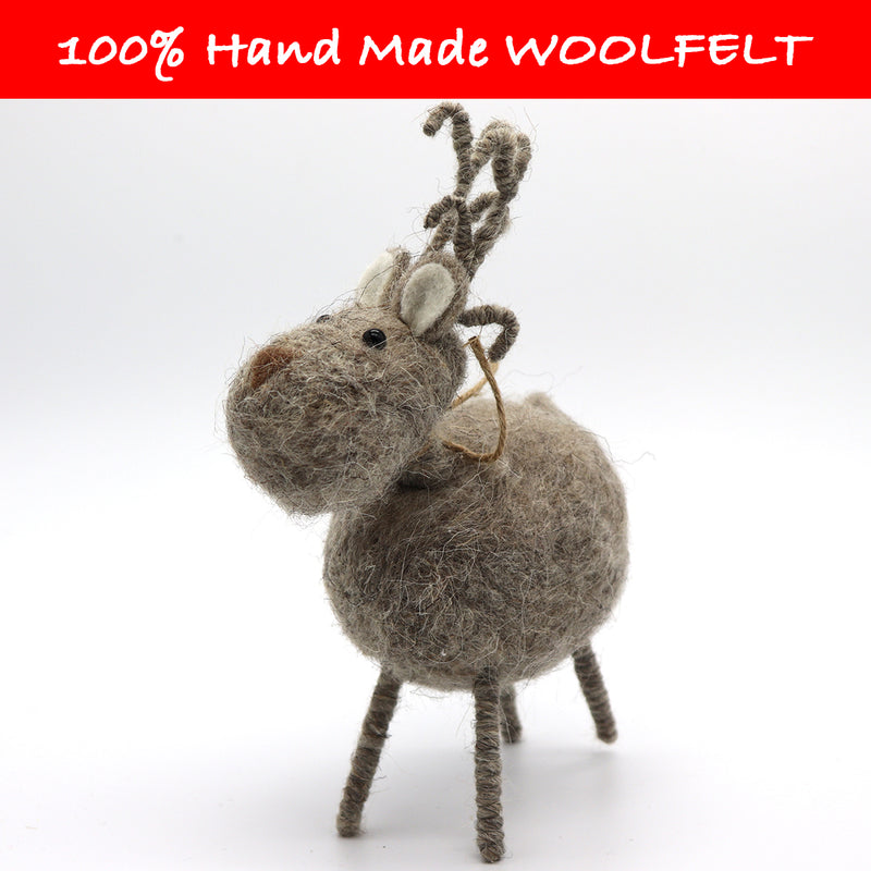 Wool Felt Grey Deer Large - Lillianna Gifts Australia