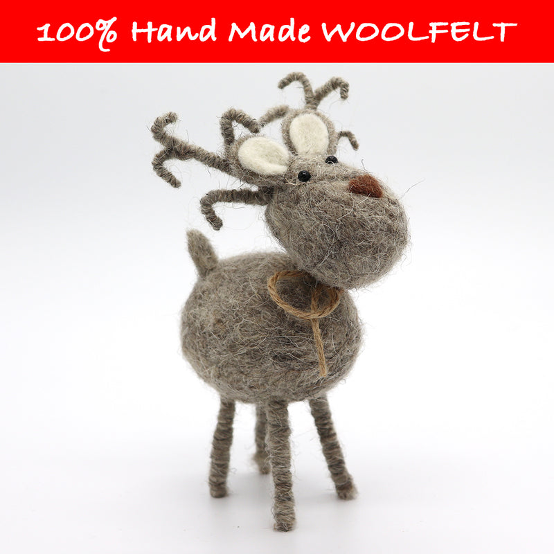 Wool Felt Grey Deer Medium - Lillianna Gifts Australia