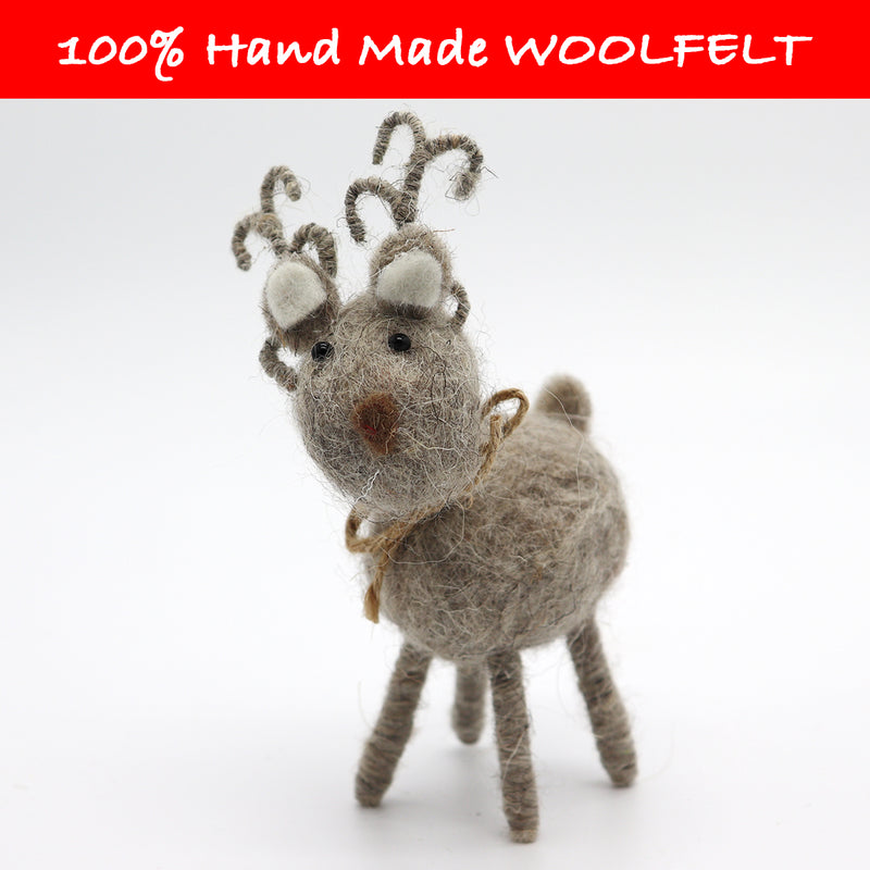 Wool Felt Grey Deer Small - Lillianna Gifts Australia