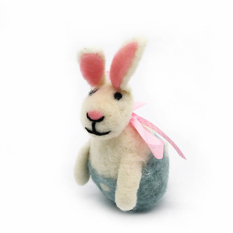 Wool Felt Easter Bunny Blue - Lillianna Gifts Australia
