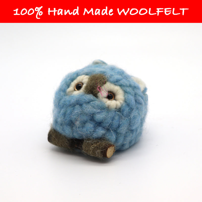 Wool Felt Cute Owl Blue - Lillianna Gifts Australia