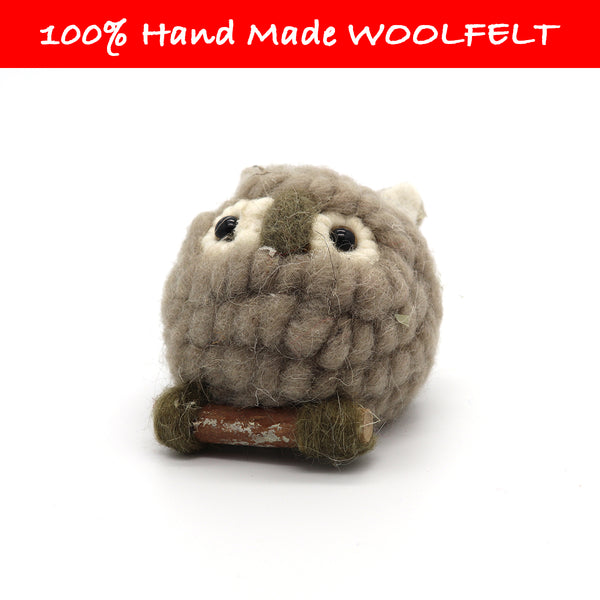 Wool Felt Cute Owl Brown - Lillianna Gifts Australia