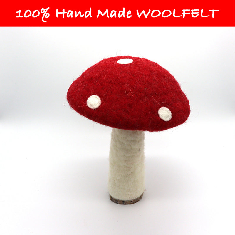 Wool Felt Red Mushroom Extra Large - Lillianna Gifts Australia