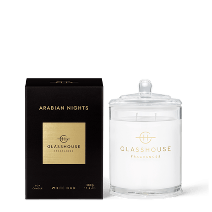 Glasshouse Candle Arabian Nights White Oud - Lillianna Gifts Australia
