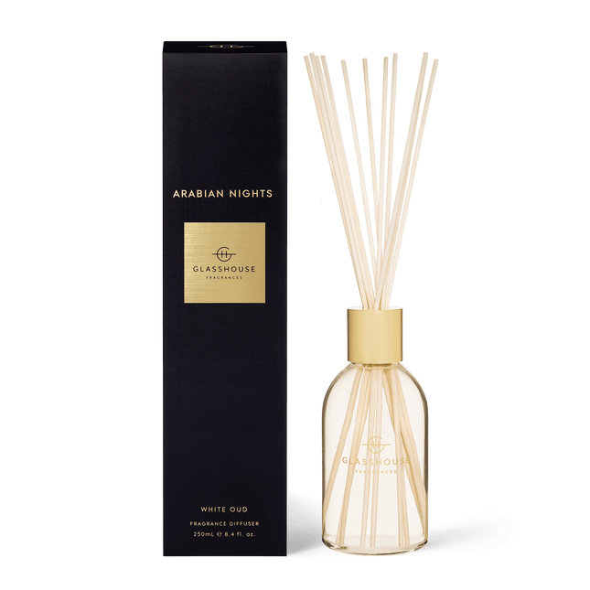 Glasshouse Diffuser Arabian Nights White Oud - Lillianna Gifts Australia