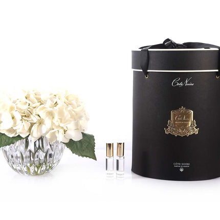 Cote Noire Perfumed Flower Hydrangea Champagne Crystal Vase - Lillianna Gifts Australia
