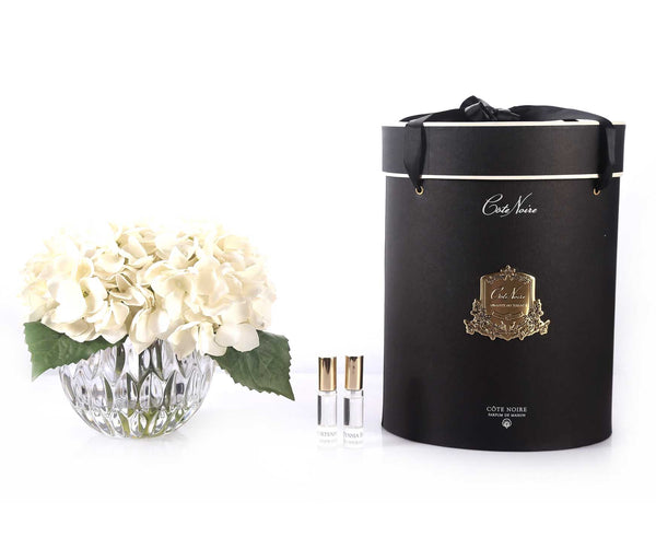 Cote Noire Perfumed Flower Hydrangea Champagne Crystal Vase - Lillianna Gifts Australia