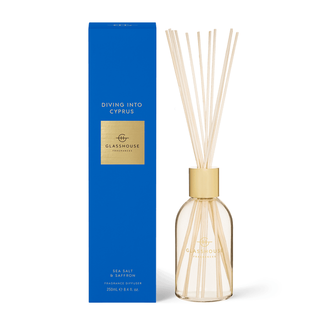 Glasshouse Diffuser Diving into Cyprus - Lillianna Gifts Australia