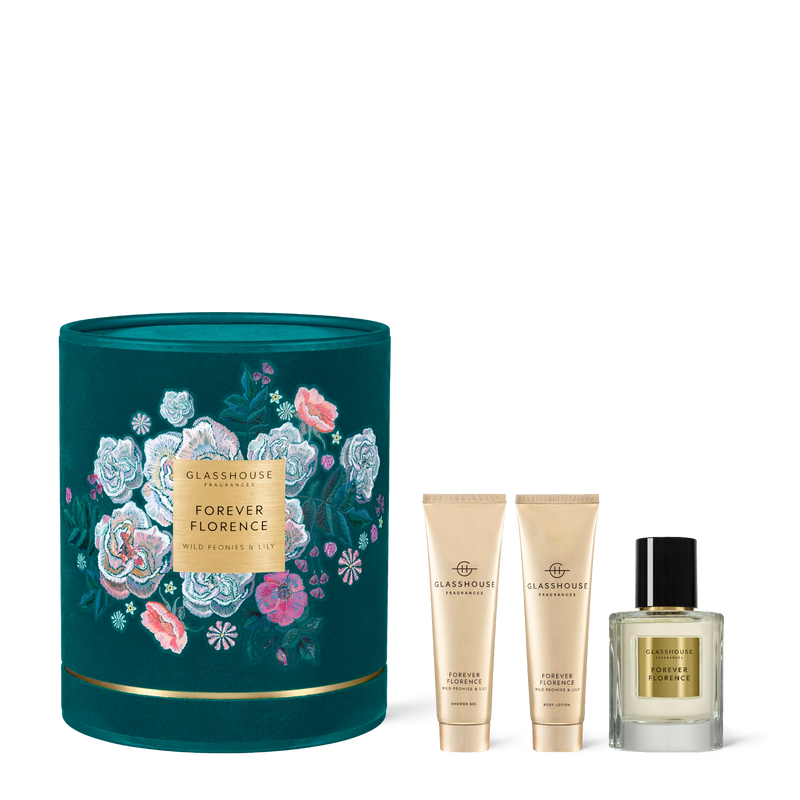 Glasshouse FOREVER FLORENCE WILD PEONIES & LILY Gift Set - Lillianna Gifts Australia