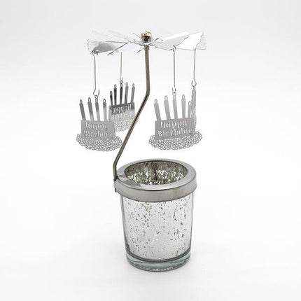 Candle Spinner Happy Birthday Gold/Silver - Lillianna Gifts Australia