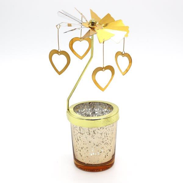 Candle Spinner Heart Gold/Silver - Lillianna Gifts Australia