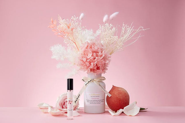 Sweet Peach and Rose Flowers and Perfume Size M - Lillianna Gifts Australia