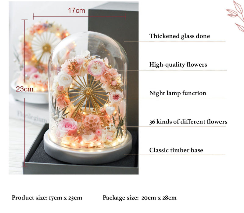 Glass Cover Mixed Flowers - Lillianna Gifts Australia