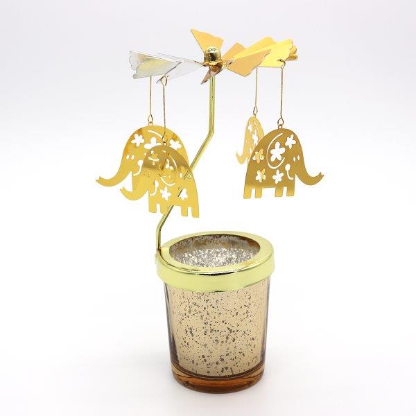 Candle Spinner Elephant Gold/Silver - Lillianna Gifts Australia