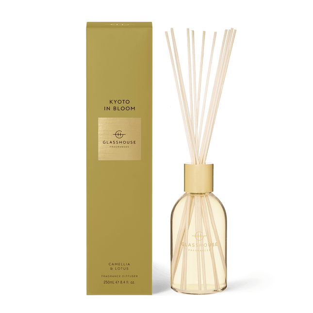 Glasshouse Diffuser Kyoto in Bloom Camellia Lotus - Lillianna Gifts Australia