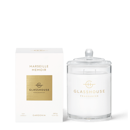 Glasshouse Candle Marseille Memoir Gardenia - Lillianna Gifts Australia