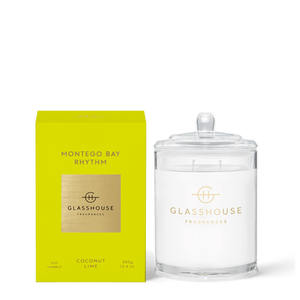 Glasshouse Candle Montego Bay Rhythm Coconut Lime - Lillianna Gifts Australia