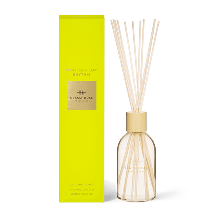 Glasshouse Diffuser Montego Bay Rhythm Coconut Lime - Lillianna Gifts Australia