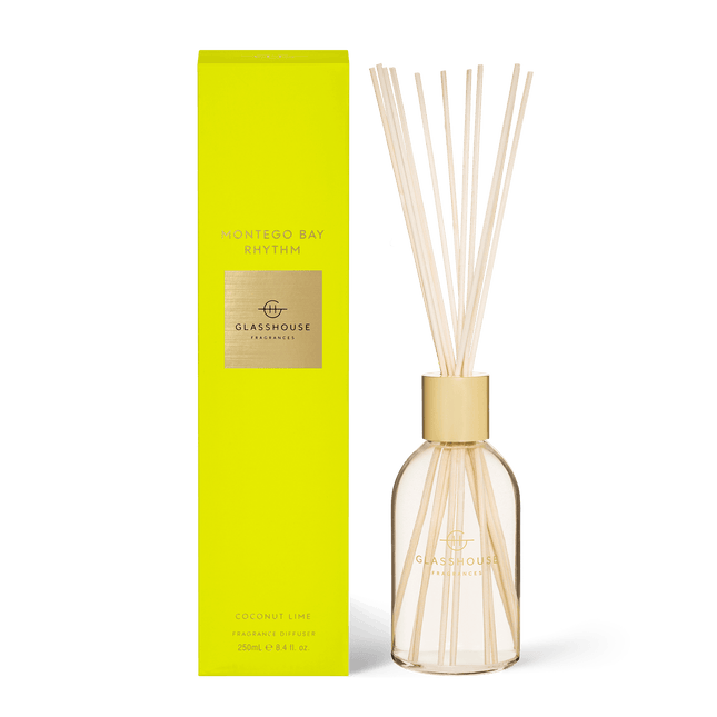 Glasshouse Diffuser Montego Bay Rhythm Coconut Lime - Lillianna Gifts Australia