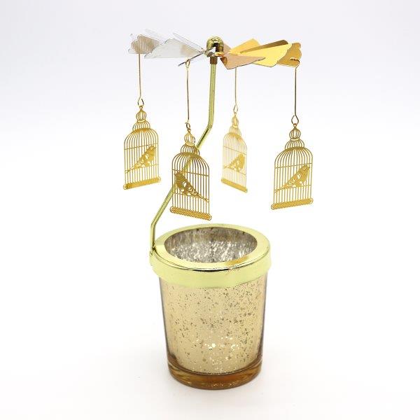 Candle Spinner Bird Cage Gold/Silver - Lillianna Gifts Australia