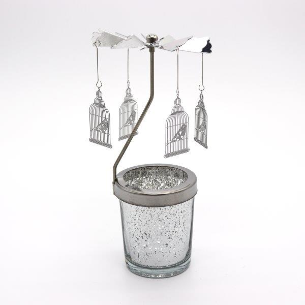 Candle Spinner Bird Cage Gold/Silver - Lillianna Gifts Australia