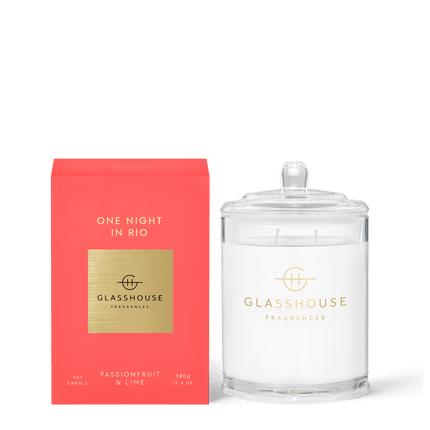 Glasshouse Candle One Night in Rio Passionfruit Lime - Lillianna Gifts Australia