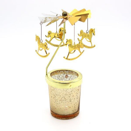 Candle Spinner Rocking Horse Gold/Silver - Lillianna Gifts Australia