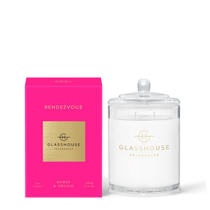 Glasshouse Candle Rendezvous Amber Orchid - Lillianna Gifts Australia