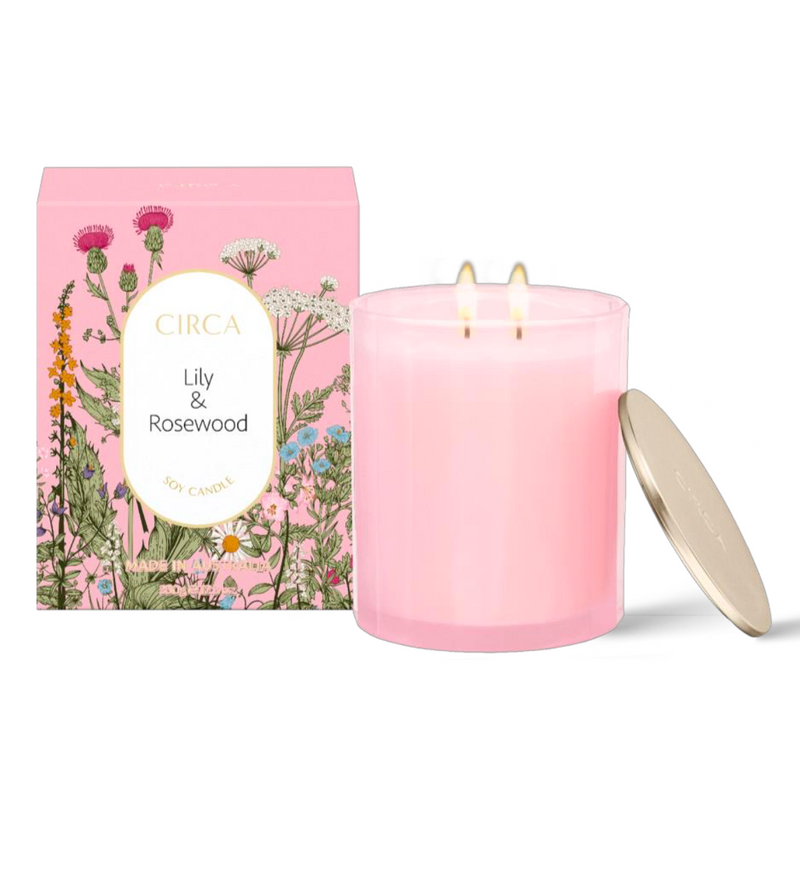 LILY & ROSEWOOD SOY CANDLE 350G - Circa Home Mother's day collection 2023 - Lillianna Gifts Australia