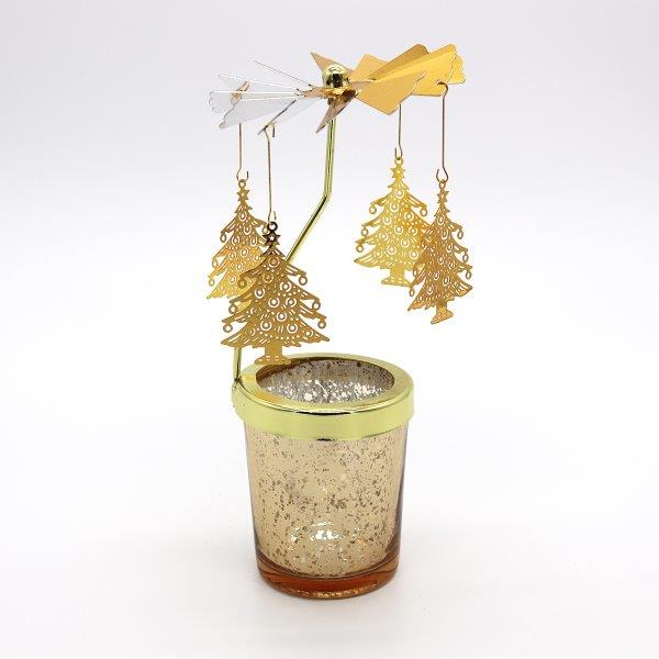Candle Spinner Cedar Tree Gold/Silver - Lillianna Gifts Australia