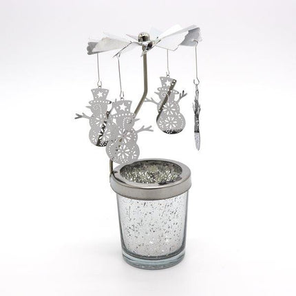 Candle Spinner Snowman Gold/Silver - Lillianna Gifts Australia