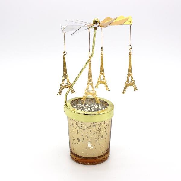 Candle Spinner Eiffel Tower Gold/Silver - Lillianna Gifts Australia