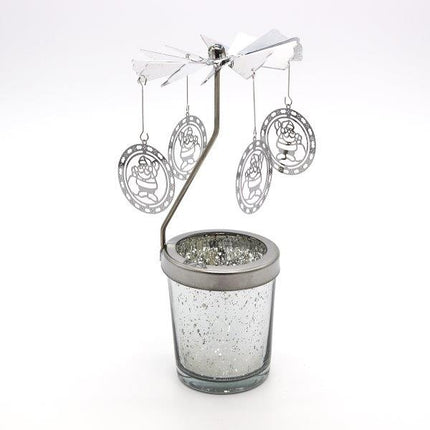 Candle Spinner Christmas Santa Gold/Silver - Lillianna Gifts Australia